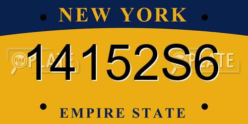 14152S6 New York License Plate