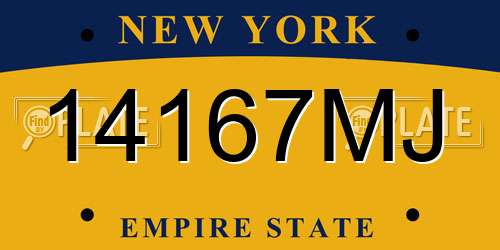14167MJ New York License Plate