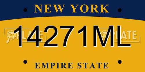 14271ML New York License Plate