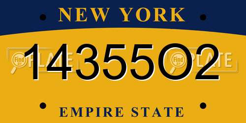14355O2 New York License Plate