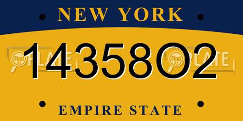 14358O2 New York License Plate