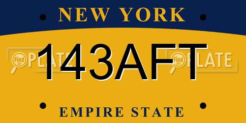 143AFT New York License Plate