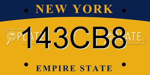 143CB8 New York License Plate