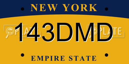 143DMD New York License Plate