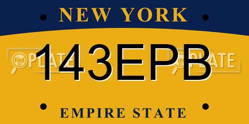 143EPB New York License Plate