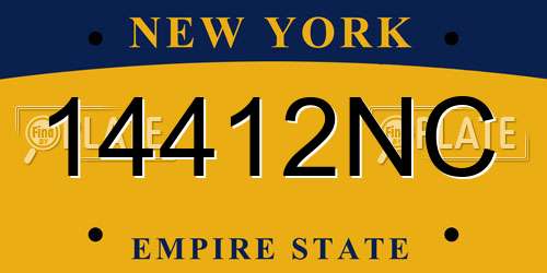 14412NC New York License Plate