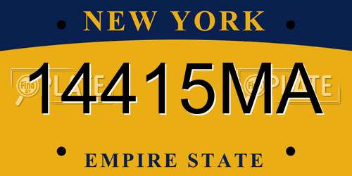 14415MA New York License Plate
