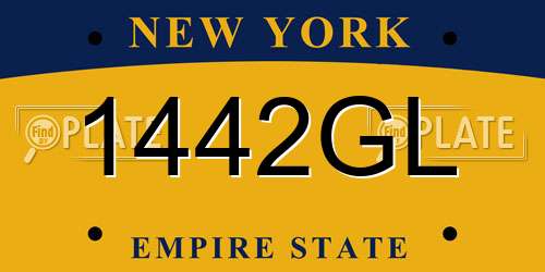 1442GL New York License Plate