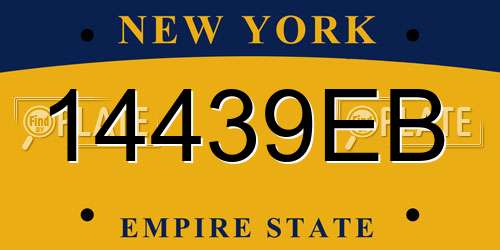 14439EB New York License Plate