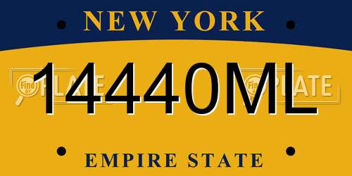 14440ML New York License Plate