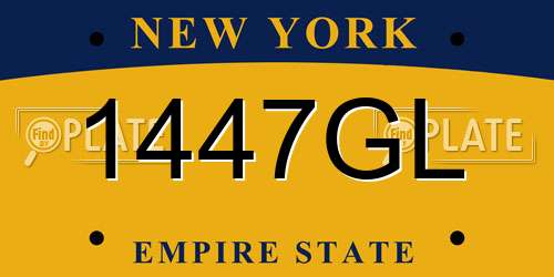 1447GL New York License Plate
