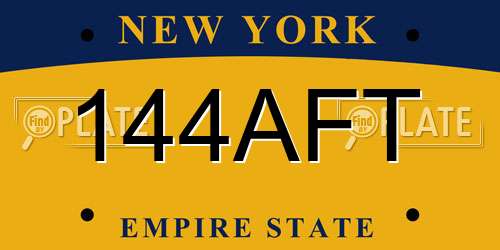 144AFT New York License Plate