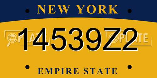 14539Z2 New York License Plate