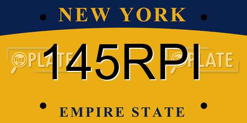 145RPI New York License Plate