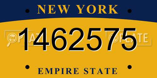 1462575 New York License Plate