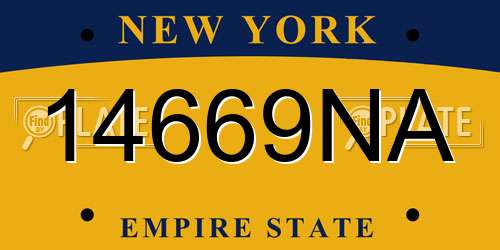 14669NA New York License Plate
