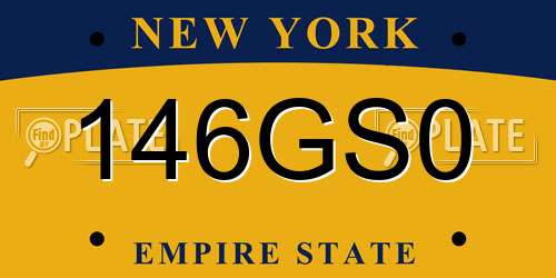 146GS0 New York License Plate