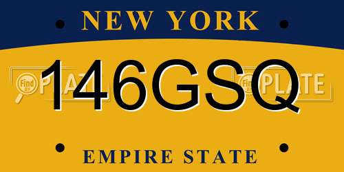 146GSQ New York License Plate