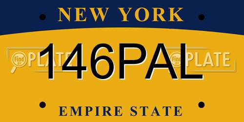 146PAL New York License Plate
