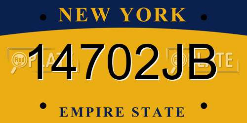 14702JB New York License Plate