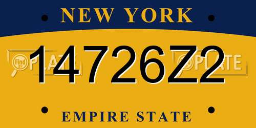 14726Z2 New York License Plate
