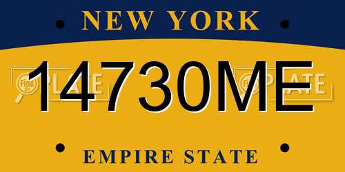 14730ME New York License Plate
