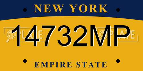 14732MP New York License Plate