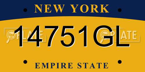 14751GL New York License Plate