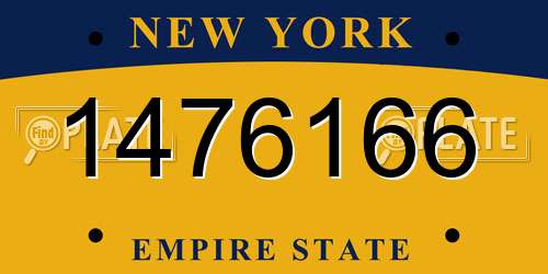 1476166 New York License Plate