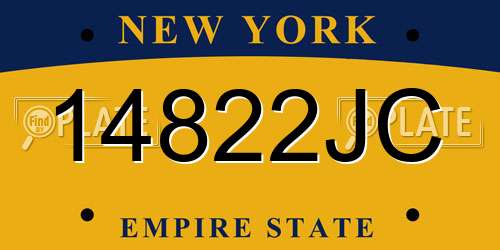 14822JC New York License Plate