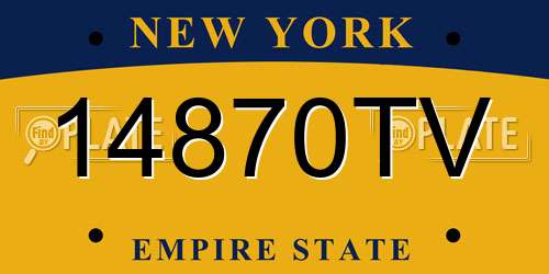 14870TV New York License Plate