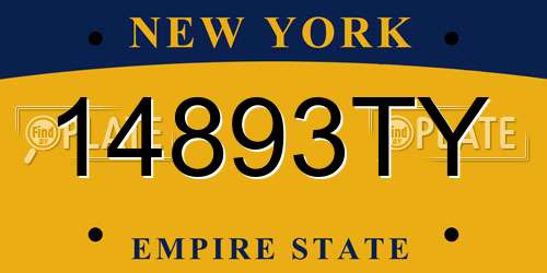 14893TY New York License Plate