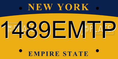 1489EMTP New York License Plate