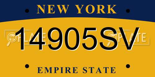 14905SV New York License Plate