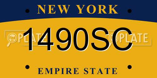 1490SC New York License Plate