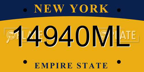 14940ML New York License Plate