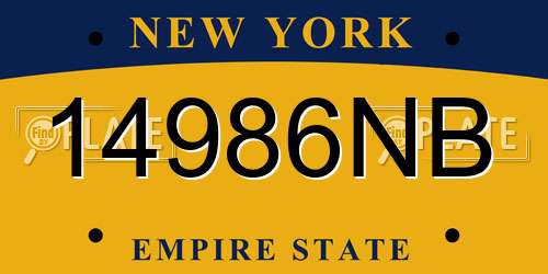 14986NB New York License Plate
