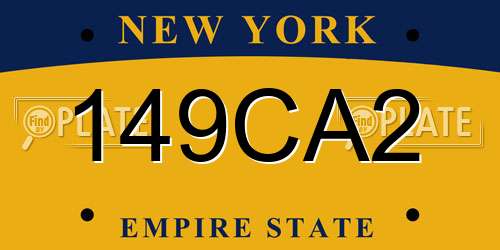 149CA2 New York License Plate