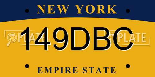 149DBC New York License Plate