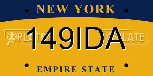 149IDA New York License Plate