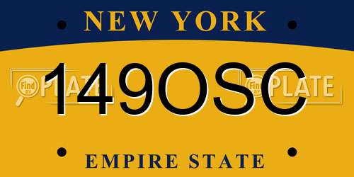 149OSC New York License Plate