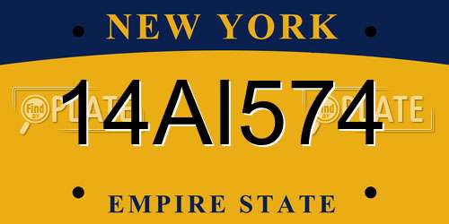 14AI574 New York License Plate