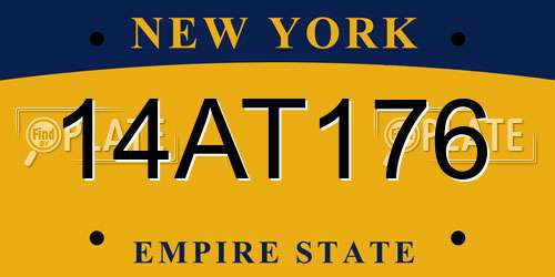 14AT176 New York License Plate