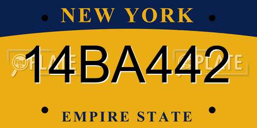 14BA442 New York License Plate