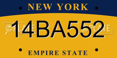 14BA552 New York License Plate