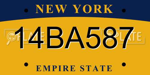 14BA587 New York License Plate