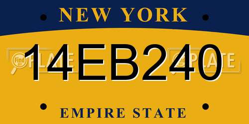 14EB240 New York License Plate