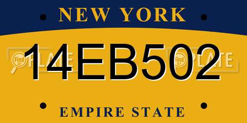 14EB502 New York License Plate