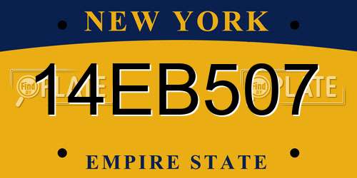 14EB507 New York License Plate