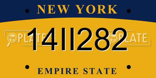 14II282 New York License Plate